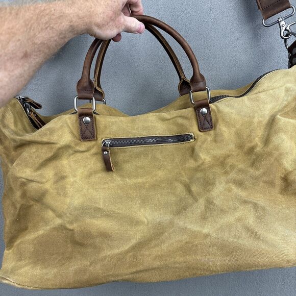 NEWHEY Water Resistant Canvas & Leather Duffel Travel Overnight Weekend Bag - Picture 11 of 14